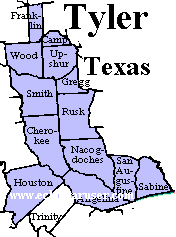 Tyler, Lufkin, Longview, Nacogdoches and any other town and burg in this part of Texas